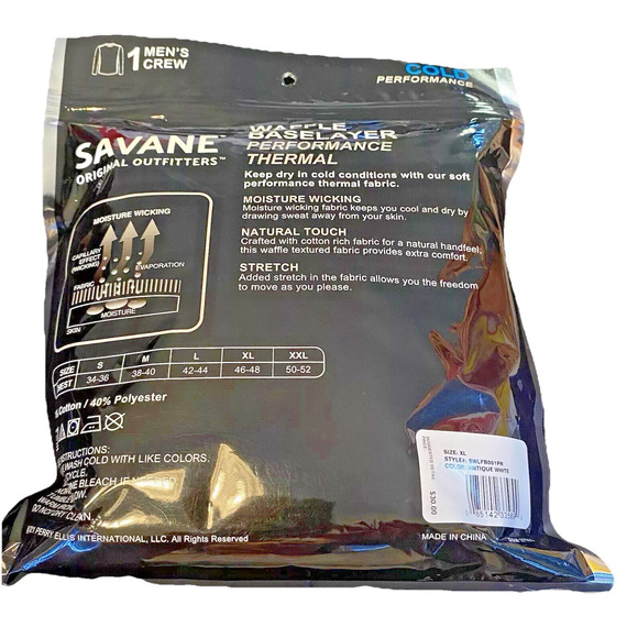 Cold Performance Thermal Wear Base Layer Men’s Size XL Crew - Picture 2 of 2